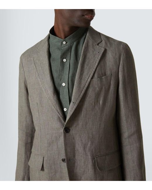 Rubinacci Green Linen Blazer for men