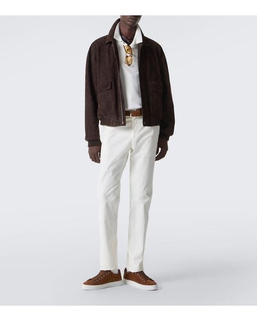 Ralph Lauren Brown Suede Sneakers for men