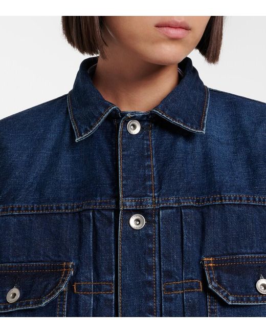 Sacai Blue Denim Bomber Jacket
