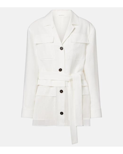 Brunello Cucinelli White Belted Jacket