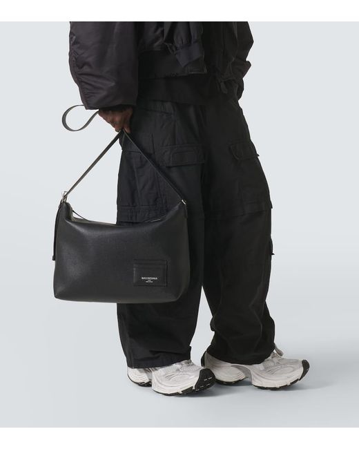 Balenciaga Black Credit Messenger Bag Large for men