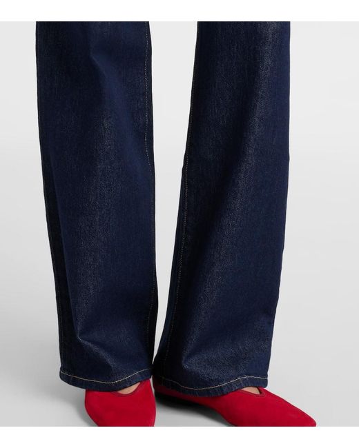 Jeans Kora A Vita Alta E Gamba Larga di AG Jeans in Blue