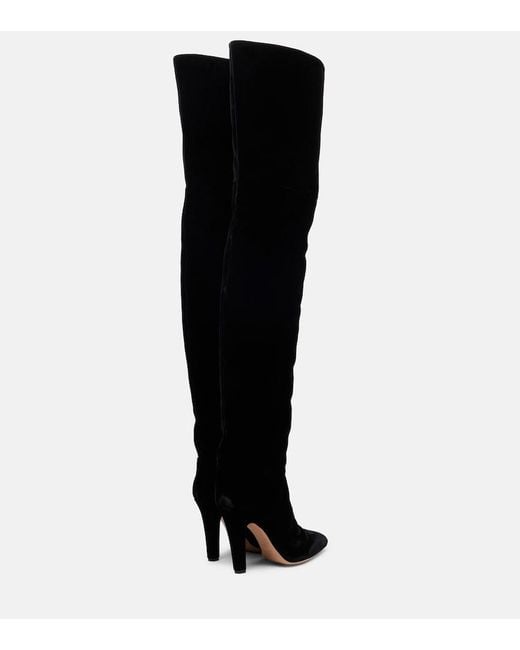 Paris Texas Black Elsa 100 Velvet Over-The-Knee Boots