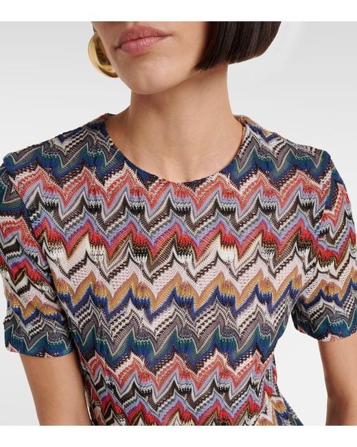 Abito Corto Con Lame A Zig-Zag di Missoni in Multicolor