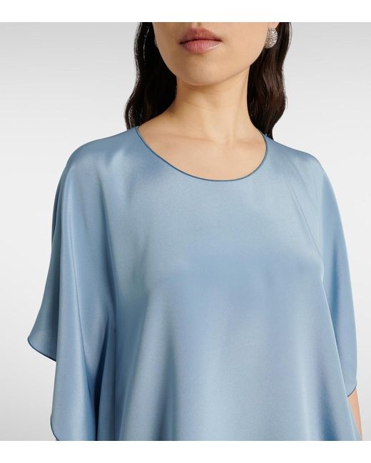 Max Mara Blue Light Flowy Blouse