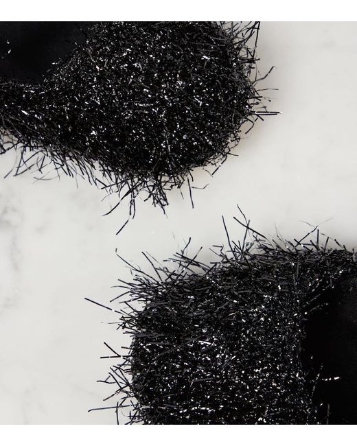 Jimmy Choo Black Astoria Tinsel Ballet Flats