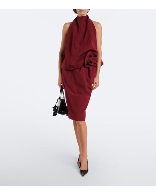 Magda Butrym Red Halterneck Cotton And Silk Top