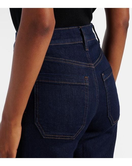 FRAME Blue Le Slim Palazzo Wide-Leg Jeans