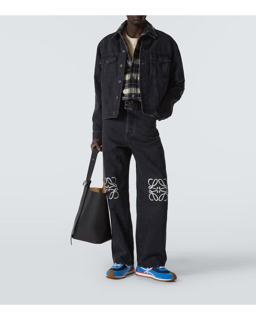 Jeans Regular Anagram di Loewe in Blue da Uomo