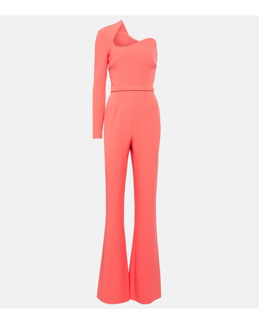 Safiyaa Jonal One-shoulder Crepe Jumpsuit in Red | Lyst