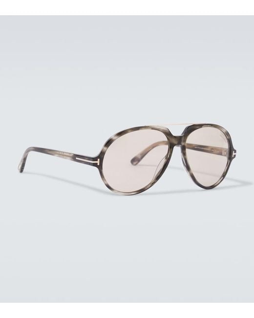 Tom Ford Brown Aalto Aviator Sunglasses for men