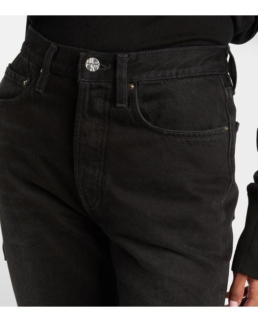 Totême  Black Distressed Straight Jeans