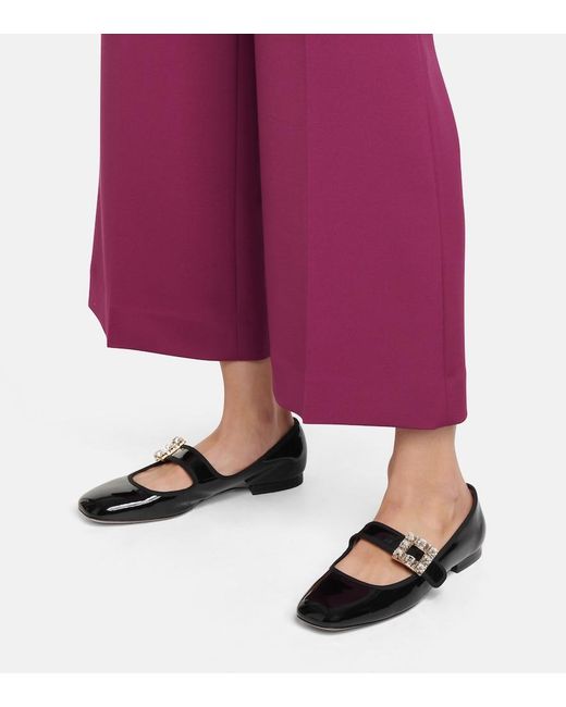 Roger Vivier Black Tres Vivier Babies Patent Leather Ballet Flats