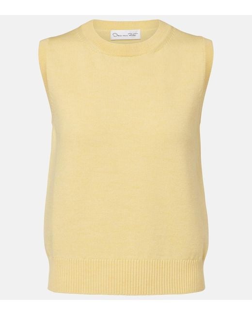 Oscar de la Renta Yellow Virgin Wool Sweater Vest