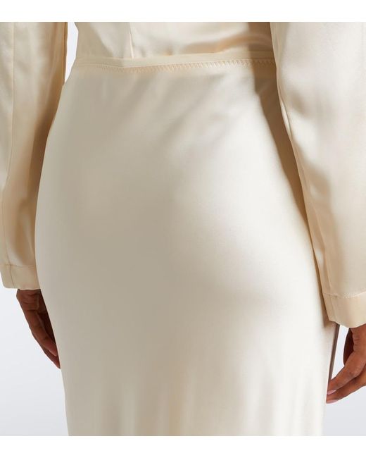 Jupe Longue Isaak En Satin De Soie Joseph en coloris Natural