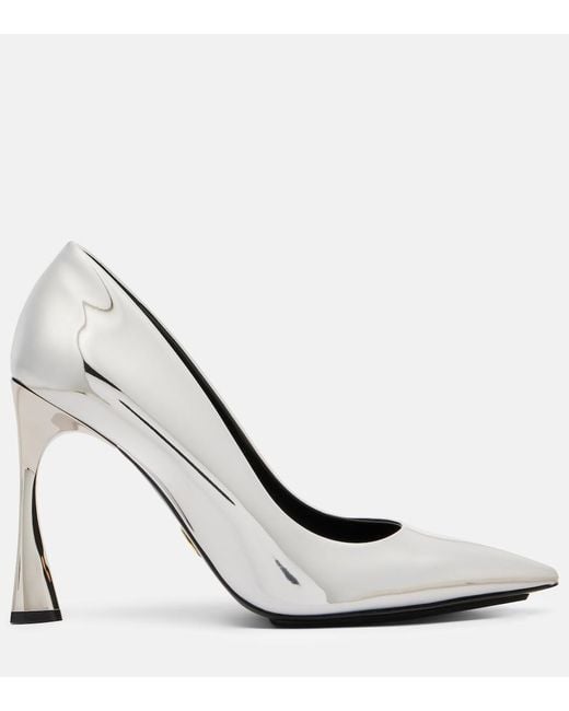 Stella McCartney White Elsa 103 Metallic-Effect Pumps