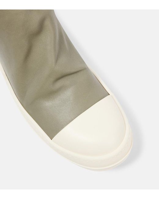 Rick Owens Green Stockings Over-The-Knee Leather Sneakers