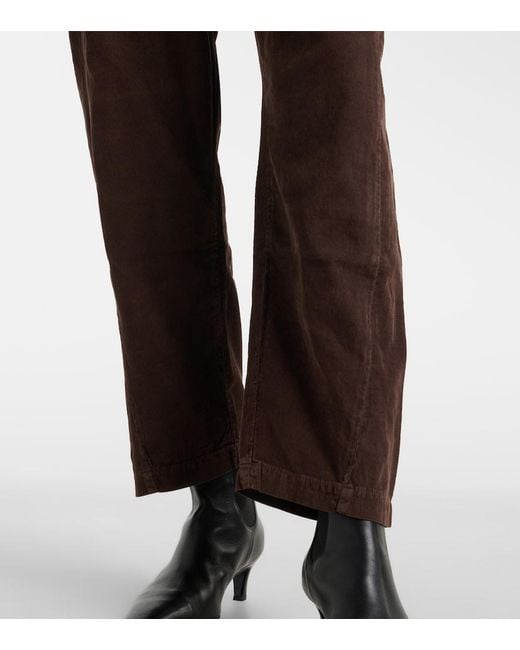 Velvet Brown Laney Cotton Straight Pants