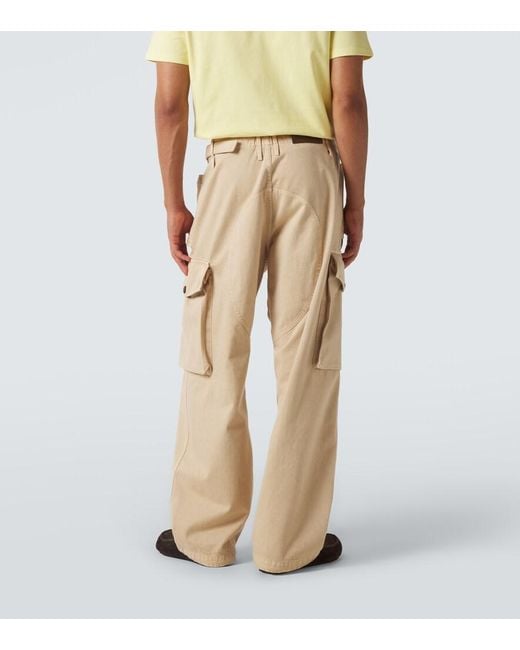 Loewe Natural Cotton Satin Cargo Pants for men