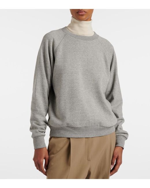 The Row Gray Eulalia Cotton And Cashmere Sweatshirt