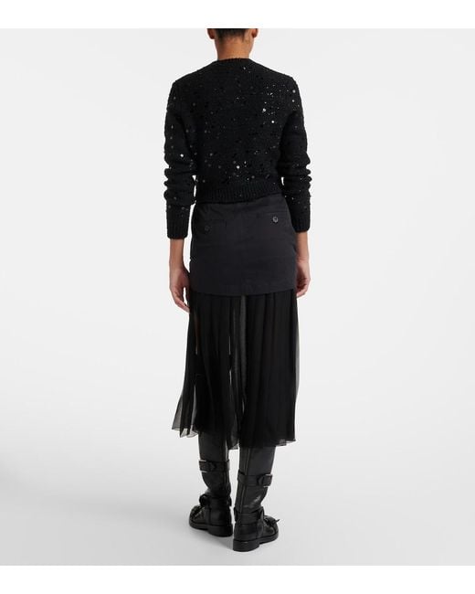 Dolce & Gabbana Black Silk And Cotton Midi Skirt