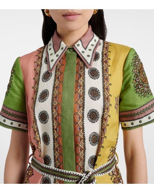 ALÉMAIS Green Hemdblusenkleid Contina Aus Leinen