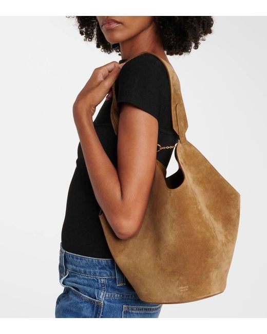 Khaite Brown Tote Bag Lotus Small Aus Veloursleder