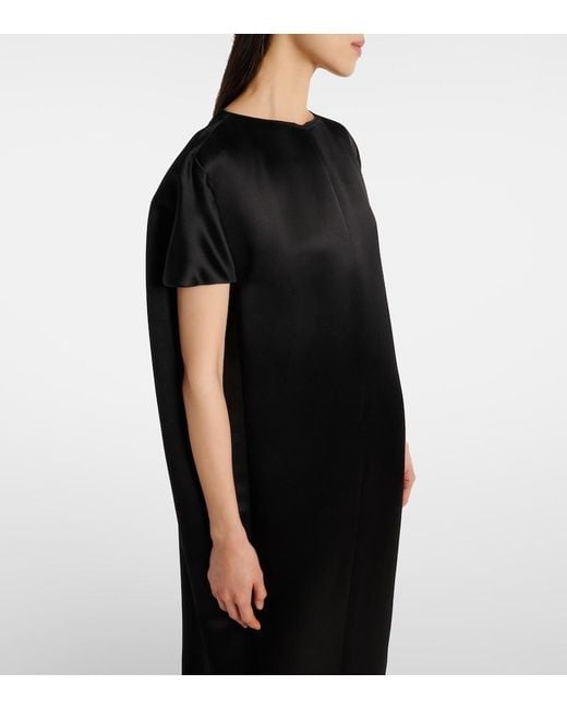 Khaite Black Webster Satin Maxi Dress