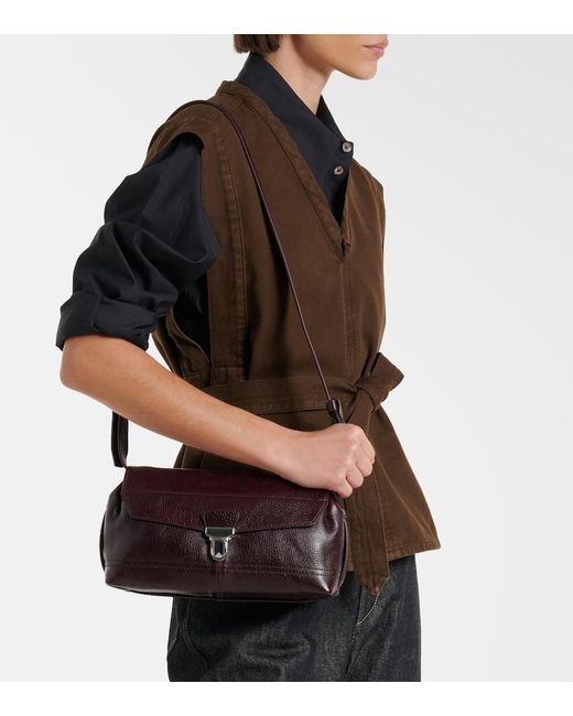 Lemaire Black Gear Small Leather Shoulder Bag