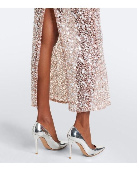 La Fuori Pink Sequined Gown