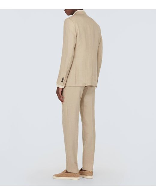 Zegna Natural Trofeo Wool And Linen Suit for men