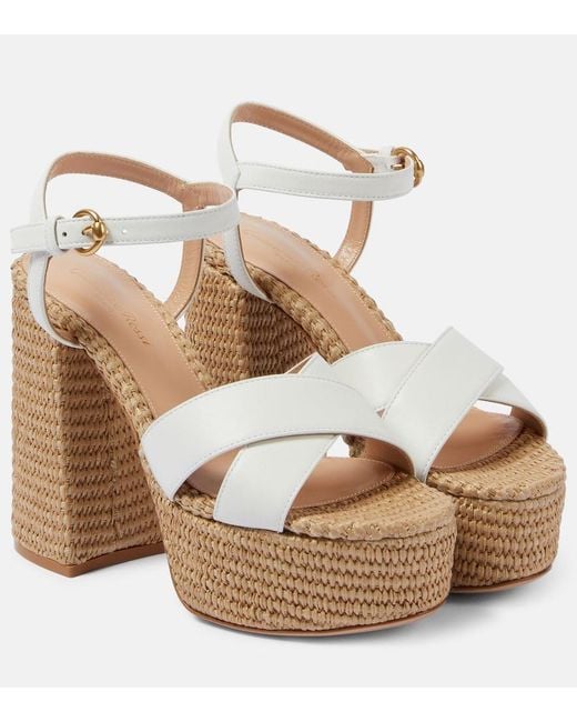 Gianvito Rossi Metallic Leather Platform Sandals