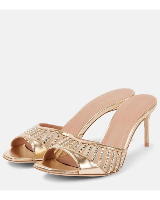 Malone Souliers Natural Pantoletten Bellatrix 70 Aus Metallic-Leder