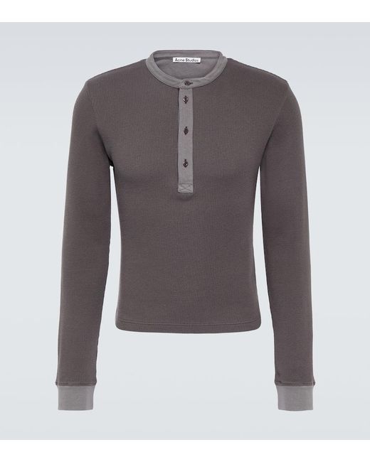 Acne Henley-Hemd aus Baumwolle in Gray für Herren