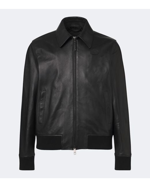 Burberry Black Bloomsbury Leather Jacket for men