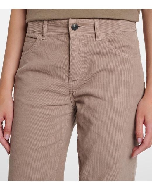 The Row Natural Carlyl Cotton Corduroy Straight Pants