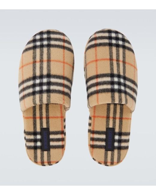 Burberry Slippers Check in Metallic für Herren