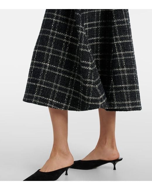 Emilia Wickstead Black Jody Checked Midi Dress