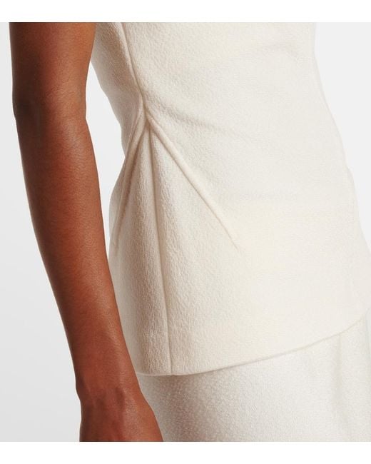 Jil Sander White Draped Top