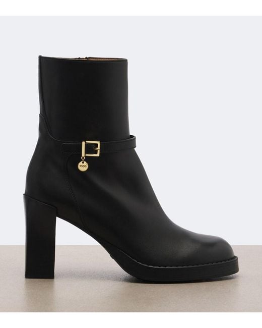 Tod's Black Leather Ankle Boots