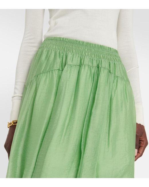 Vince Green Gathered Midi Skirt