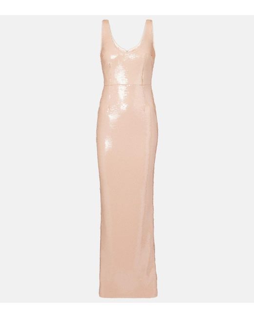 Vestido De Fiesta Manu Con Lentejuelas The New Arrivals Ilkyaz Ozel de color Natural