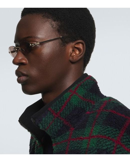 Miu Miu Pink Logo Oval Sunglasses for men