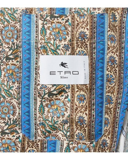 Etro Blue Partially-Lined Blazer With Three Patch Pockets for men