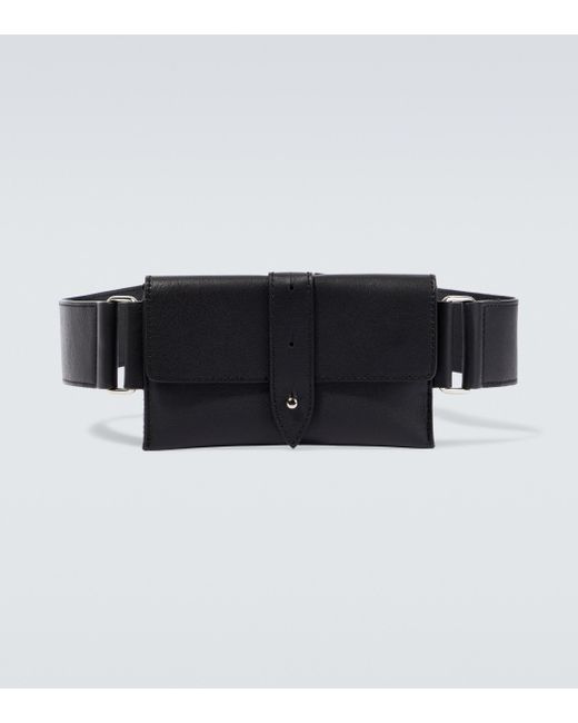Winnie New York Black Leather Belt Bag for men