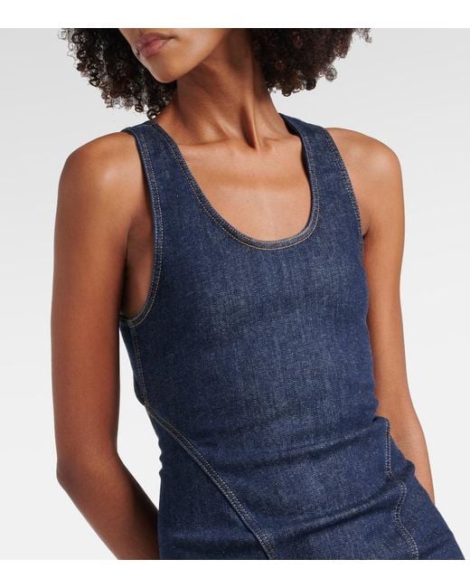 Alaïa Blue Cotton Casual Dress