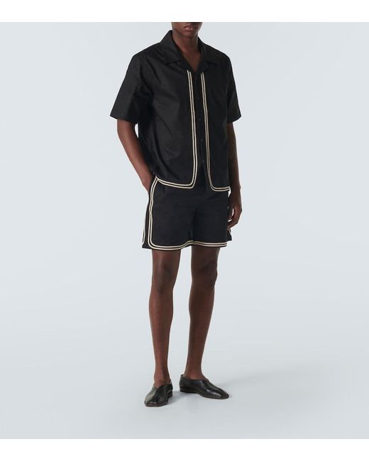 Shorts De Algodon Commas de hombre de color Black