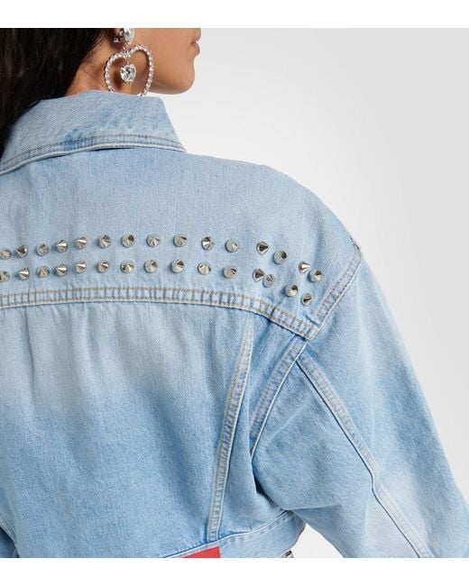 Alessandra Rich Blue Embellished Denim Jacket