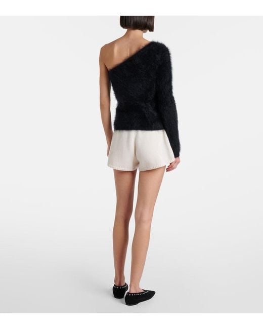 Lisa Yang Black Dae One-Shoulder Cashmere Top