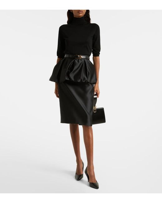 Max Mara Black Ossido Balloon Pencil Skirt